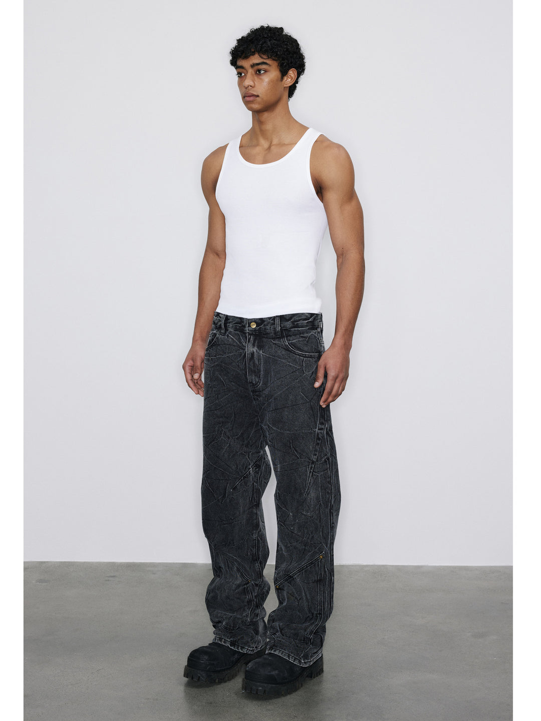 NOVACAM Water Ripple Washed Heavy Distressed Jeans | Face 3 Face