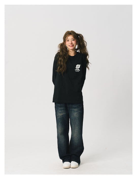 S45 S-Label Basic Logo Printed Long-Sleeve Tee | Face 3 Face