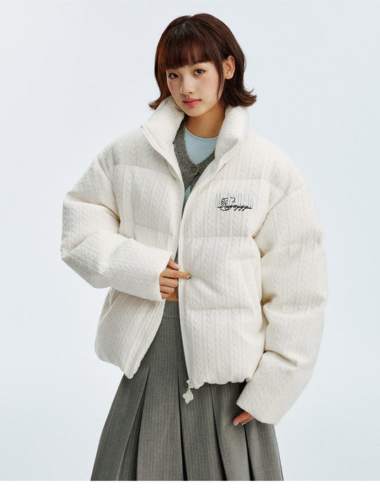 MEDM Cable Knit Down Jacket | Face 3 Face