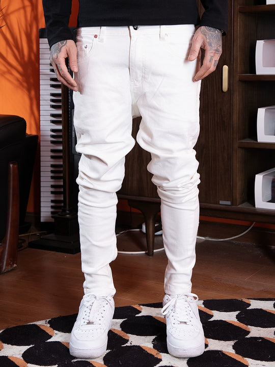 TGFCLUB Leather Patch Washed Slim Fit Jeans | Face 3 Face