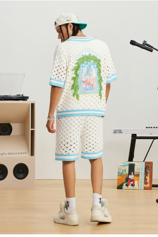 Small Town Kid Crochet-Knit Hawaiian Shirt Set | Face 3 Face