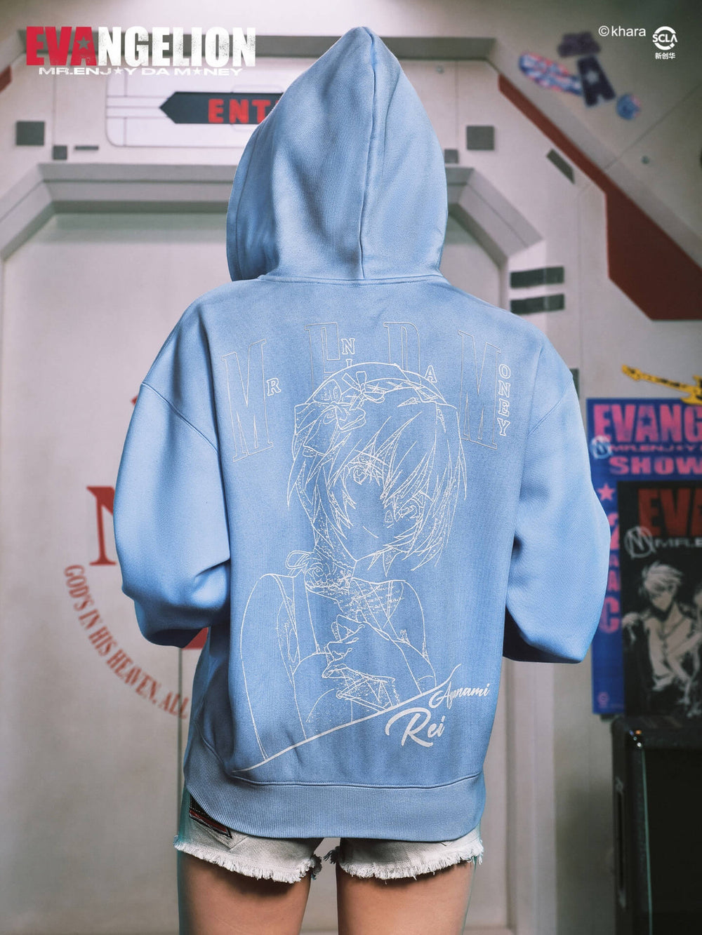 MEDM x EVA NEVER END Character Print Detachable Velcro Patch Zip Up Hoodie | Face 3 Face