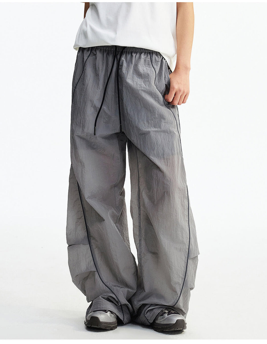 MEDM Sheen Texture Lightweight Utility Track Pants | Face 3 Face
