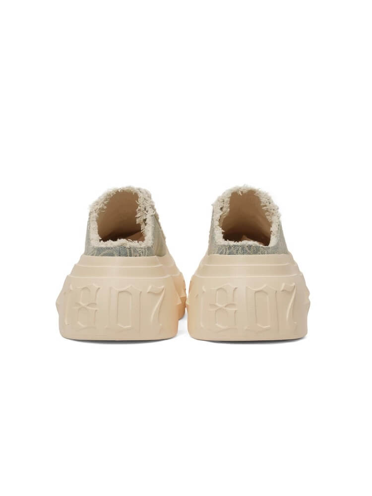 1807 INF-008 Gothic Lace Up Canvas Paisley Chunky Half Sneakers | Face 3 Face