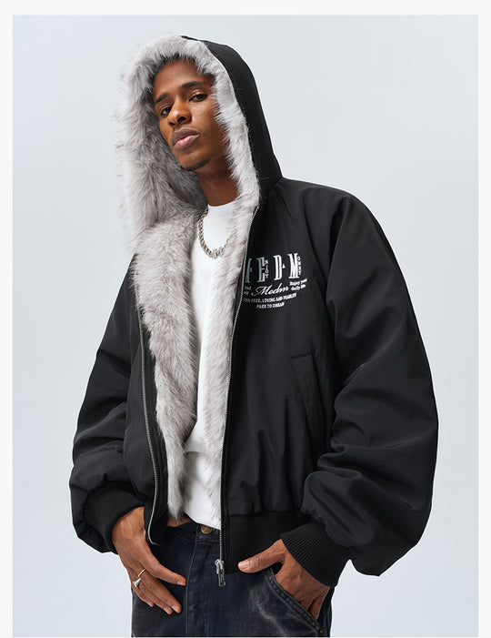 MEDM Fur-Lined Hooded Jacket | Face 3 Face