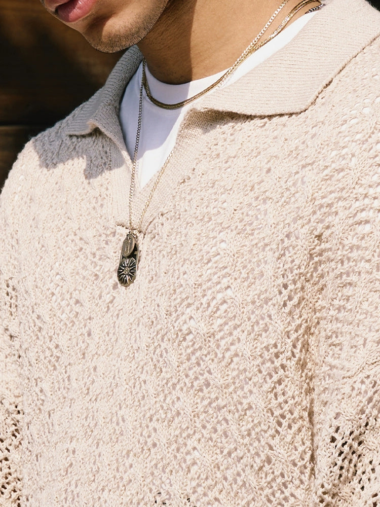 Remedy Mesh Polo Knit Sweater | Face 3 Face