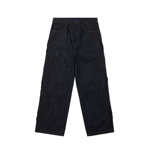 EVILKNIGHT(EK) 3D Cut Twisted Pleat Line Jeans