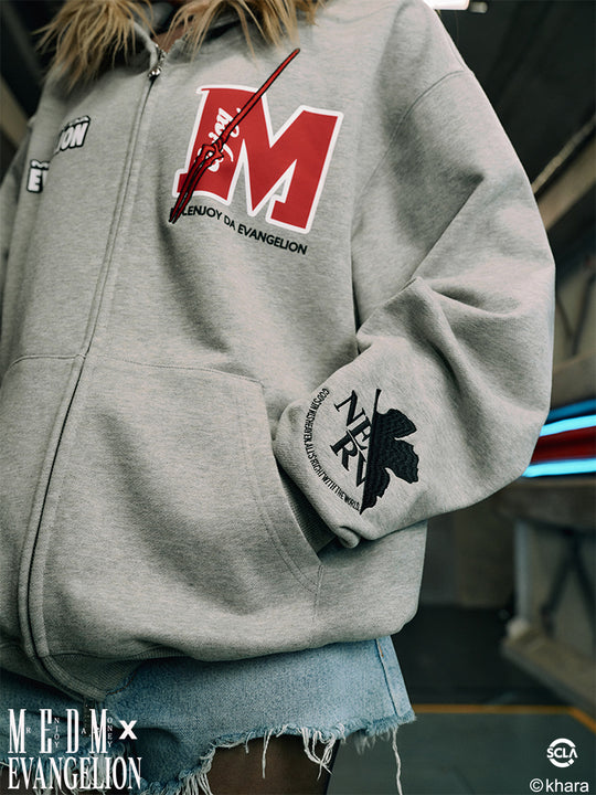 MEDM x EVA Lilith Removable Fur Zip-Up Hoodie | Face 3 Face