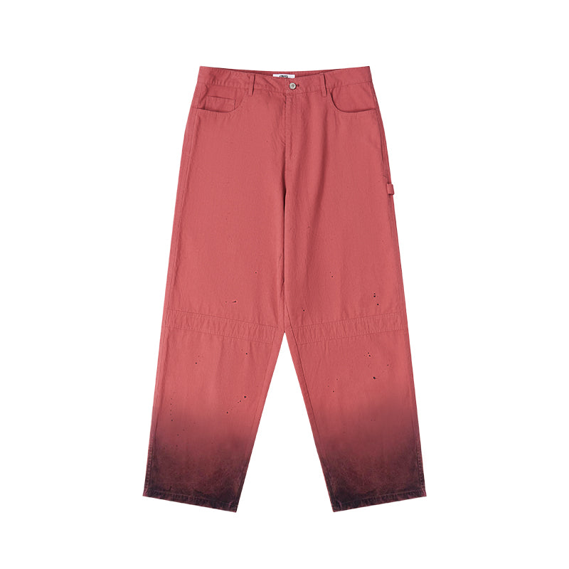 EMPTY REFERENCE Pink Hang Dye Splash Ink Work Pants