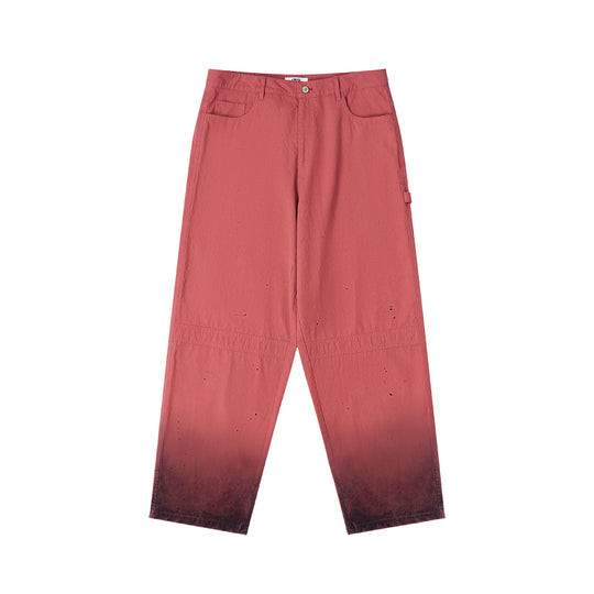 EMPTY REFERENCE Pink Hang Dye Splash Ink Work Pants