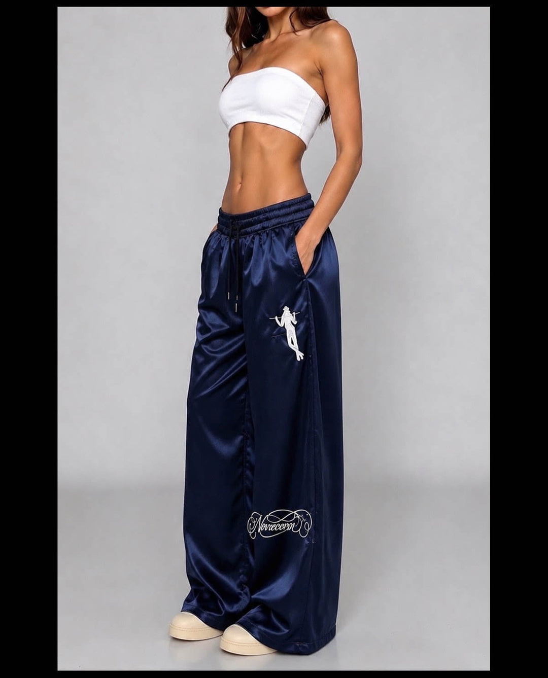 NOVACAM Satin Silky Baggy Track Pants | Face 3 Face