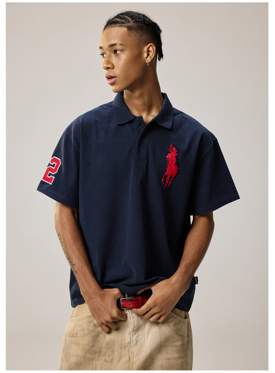 Remedy Cocktail Glass Girl Embroidery Polo Shirt | Face 3 Face