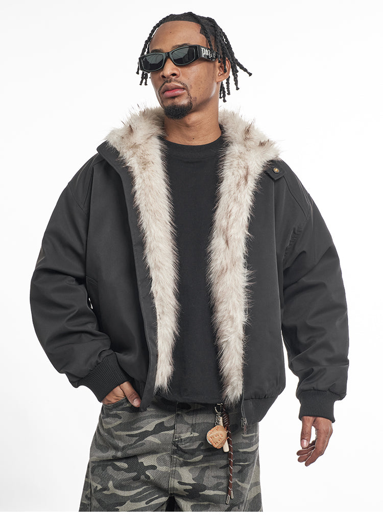 F3F Select Faux Fur Lining Bomber Jacket | Face 3 Face
