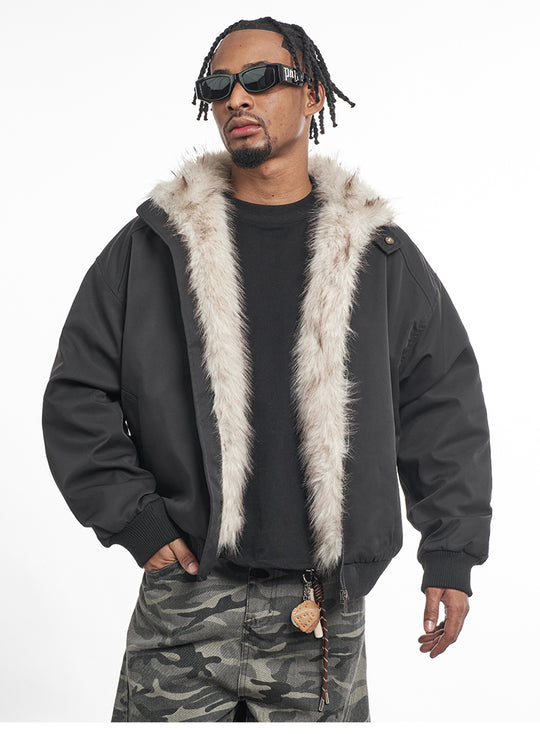 F3F Select Faux Fur Lining Bomber Jacket | Face 3 Face
