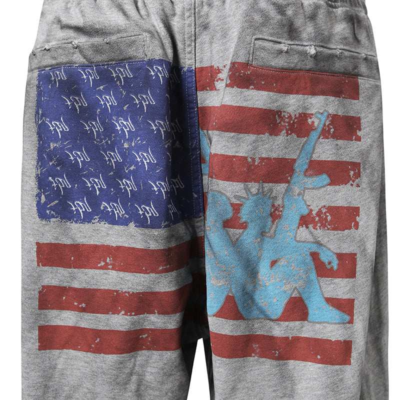 KARMANISTIC Distressed Flag Print Jogger Sweatpants | Face 3 Face
