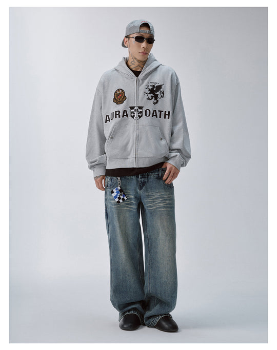 F2CE Embroidery Patch Zip Up Hoodie | Face 3 Face