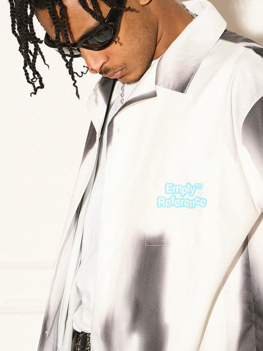 EMPTY REFERENCE Shadow Color Blocking Short Sleeve Shirt