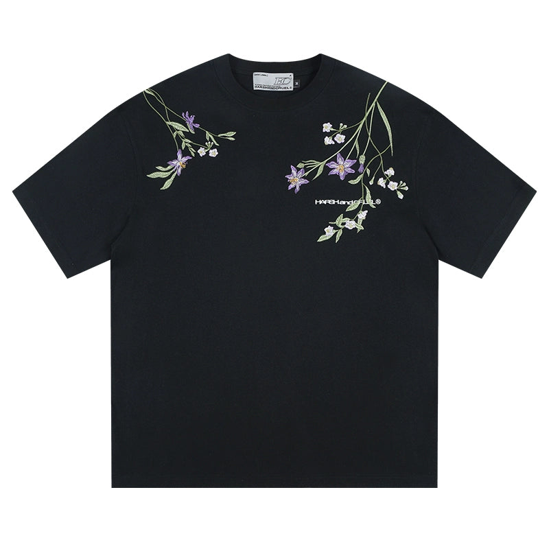 Harsh and Cruel Botanical Embroidery Tee | Face 3 Face