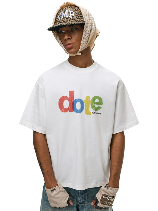 ANTIDOTE Dote Letter Print Washed Tee | Face 3 Face