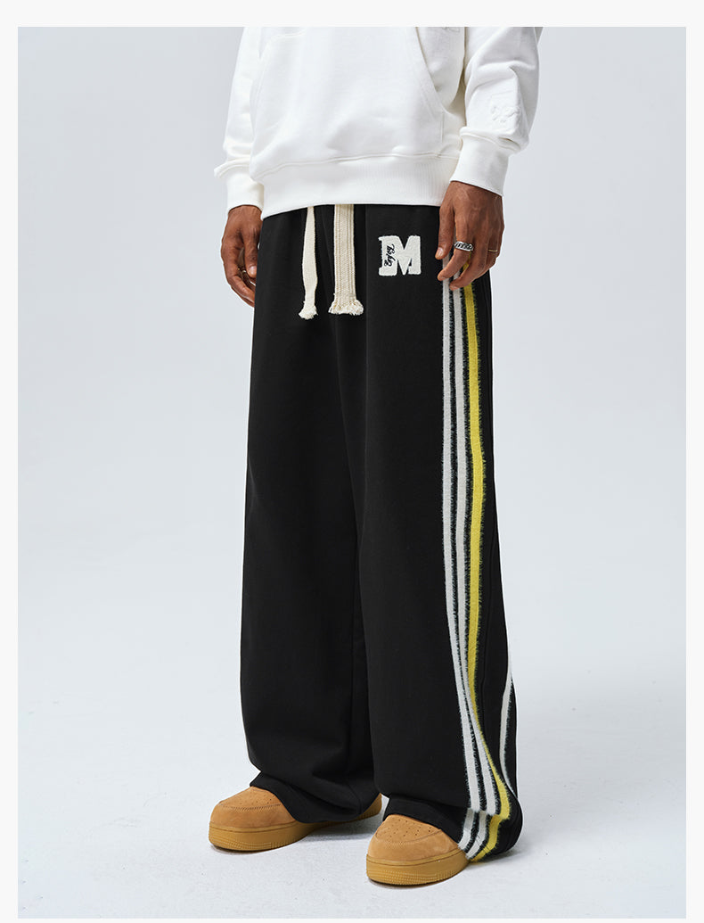 MEDM Side Stripe Four-Bar Drawstring Baggy Sweatpants | Face 3 Face