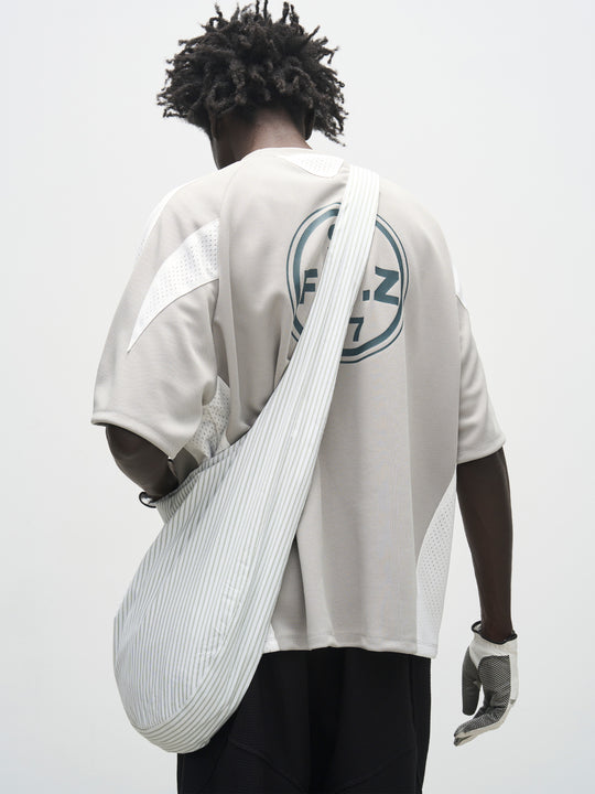 7440 37 1 Logo Triangle Mesh Patchwork Jersey Print Badge Tee | Face 3 Face