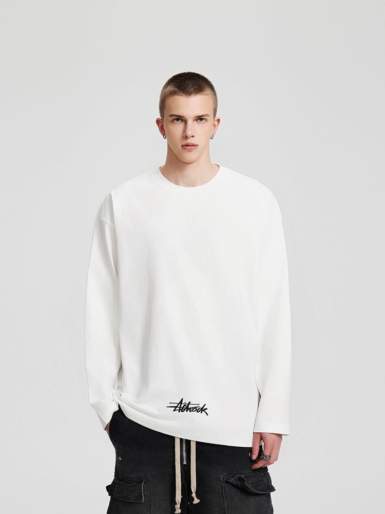 Achock Simple Logo Print Long Sleeve Tee | Face 3 Face