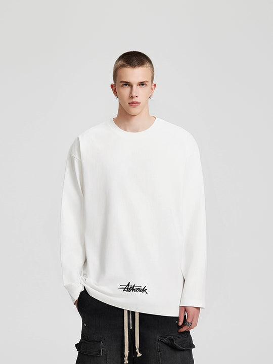Achock Simple Logo Print Long Sleeve Tee | Face 3 Face