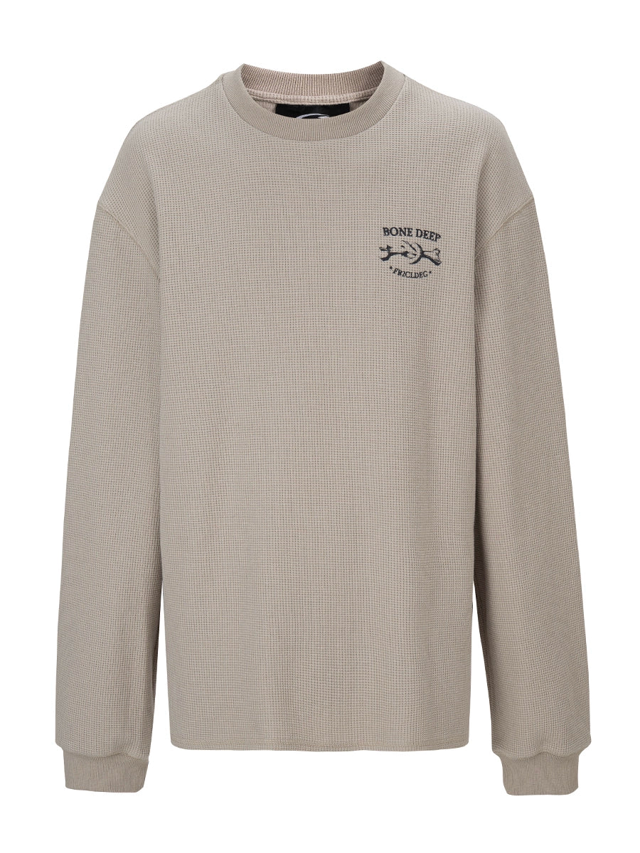 F2CE Bone Print Waffle Long Sleeve Tee | Face 3 Face