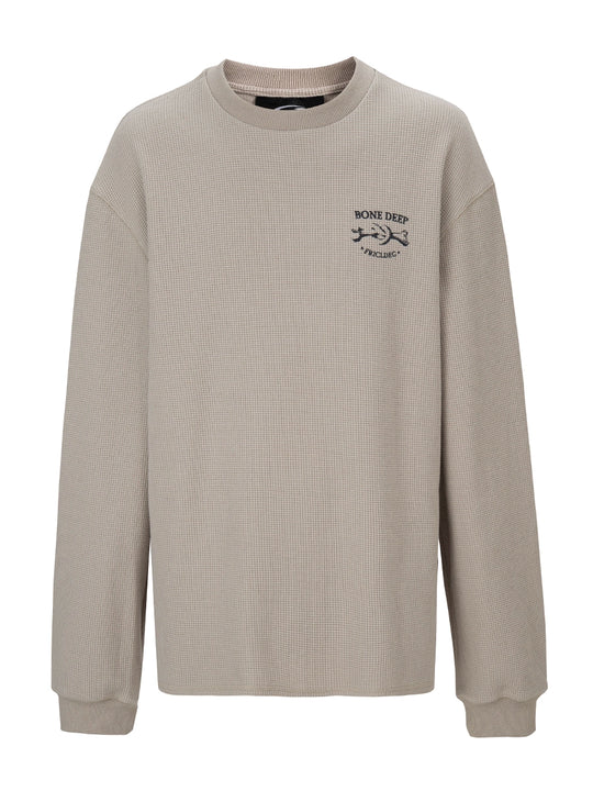 F2CE Bone Print Waffle Long Sleeve Tee | Face 3 Face