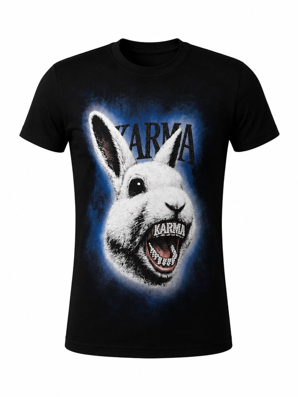KARMANISTIC Rabbit Graphic Rhinestone Short Sleeve Tee | Face 3 Face