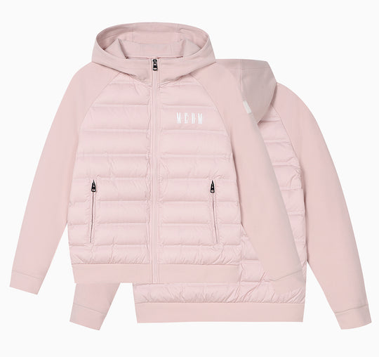 MEDM Patchwork Raglan Sleeve Lightweight Hooded Down Jacket | Face 3 Face