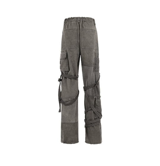 UNDERWATER Scavenger Bandage Mesh Patchwork Pocket Cargo Work Pants