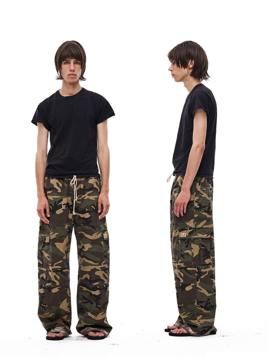 EXITMODE BY BLIND NO PLAN Reversible Washed Camo Baggy Cargo Pants | Face 3 Face