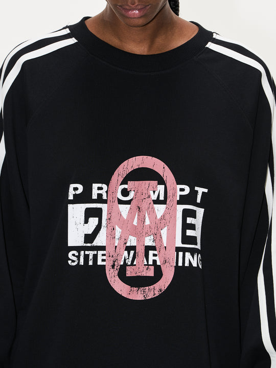 BLIND NO PLAN Sports Contrast Stitching Print Sweatshirt | Face 3 Face