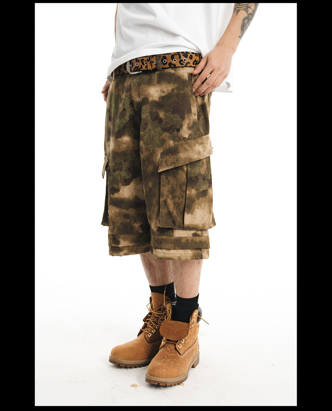 NOVACAM Camouflage Multi-Pocket Baggy Cargo Shorts | Face 3 Face