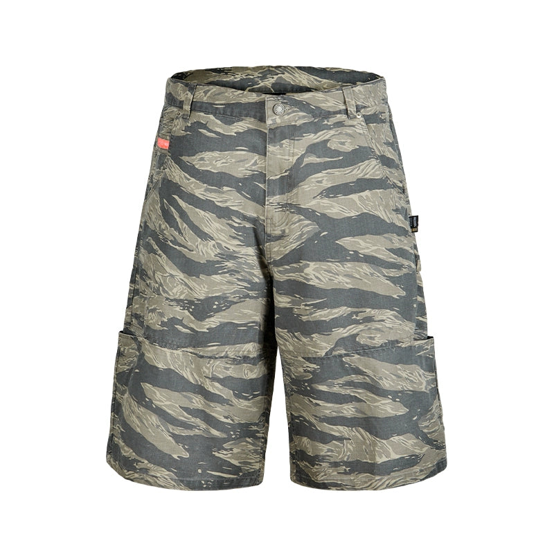 Remedy Leopard and Camouflage Work Painter Baggy Shorts | Face 3 Face
