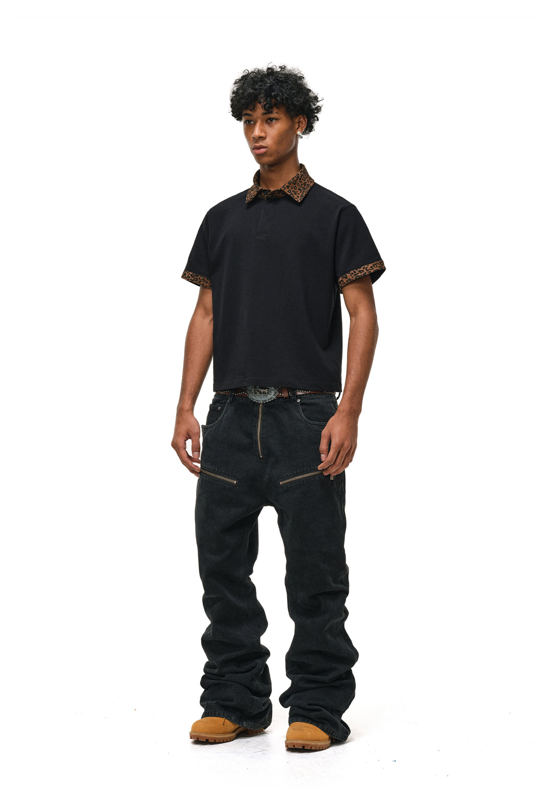 ANTIDOTE Studded Punk Zipper Flared Jeans | Face 3 Face