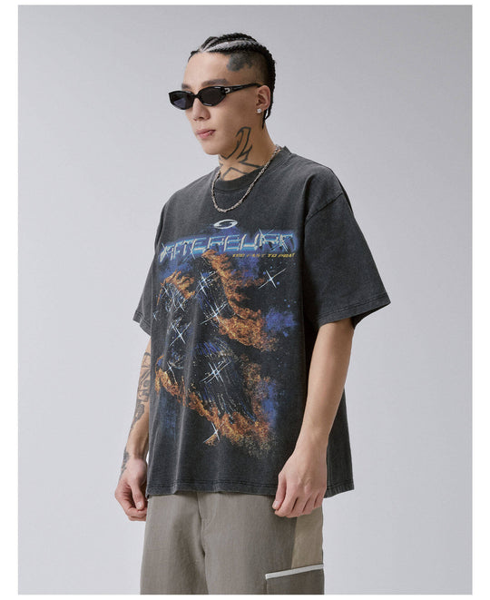 F2CE Galactic Flame Pegasus Vintage Heavy Wash Short Sleeve Tee | Face 3 Face
