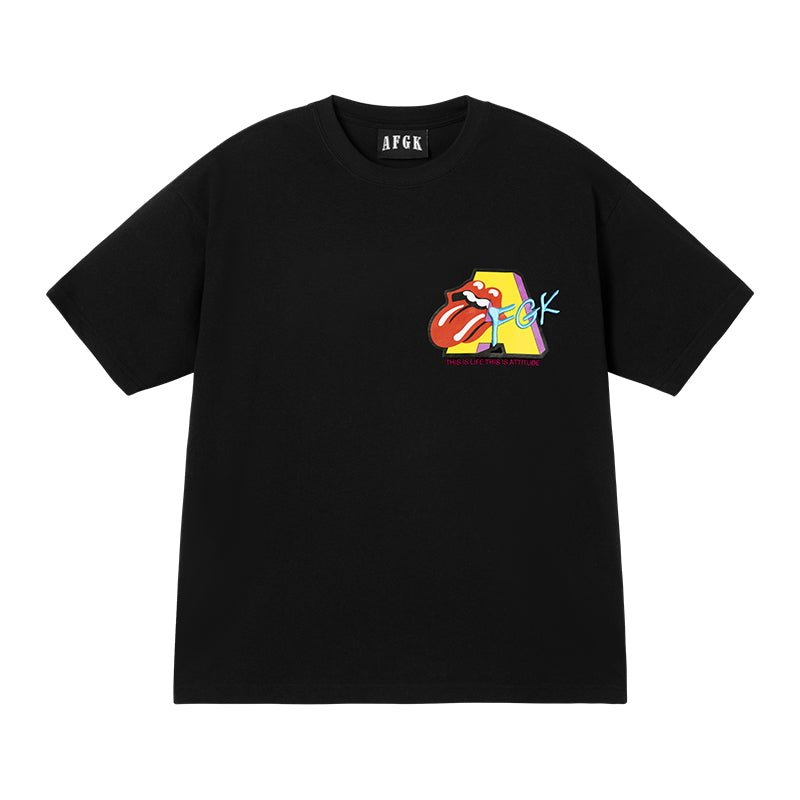 AFGK Spoof Embroidery Logo Print Tee