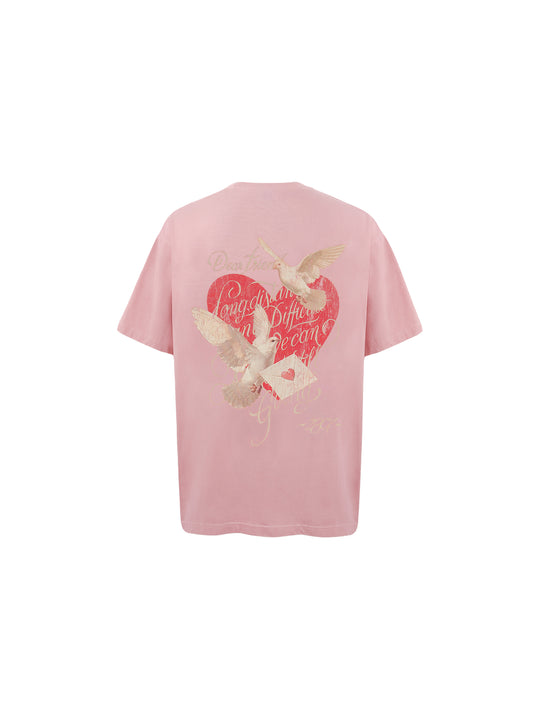 1807 Love Letter Dove Washed Tee | Face 3 Face