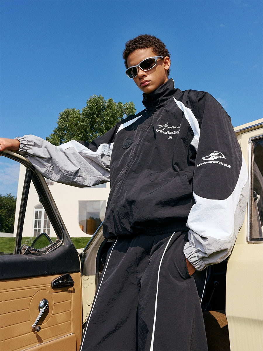 Harsh and Cruel Colorblocking Basic Logo Training Track Jacket | Face 3 Face