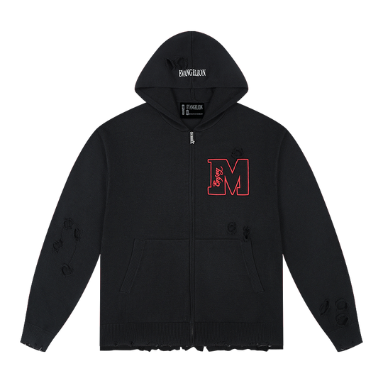 MEDM x EVA Lilith Stripe Zip-Up Knit Hoodie | Face 3 Face
