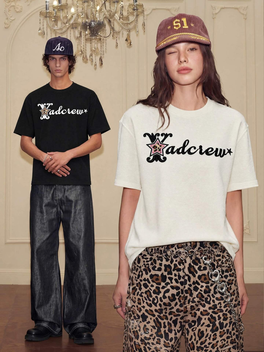 YADcrew Leopard Star 3D Logo Embroidered Tee | Face 3 Face