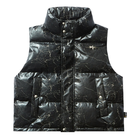 Remedy Cracked Design Puffer Vest | Face 3 Face