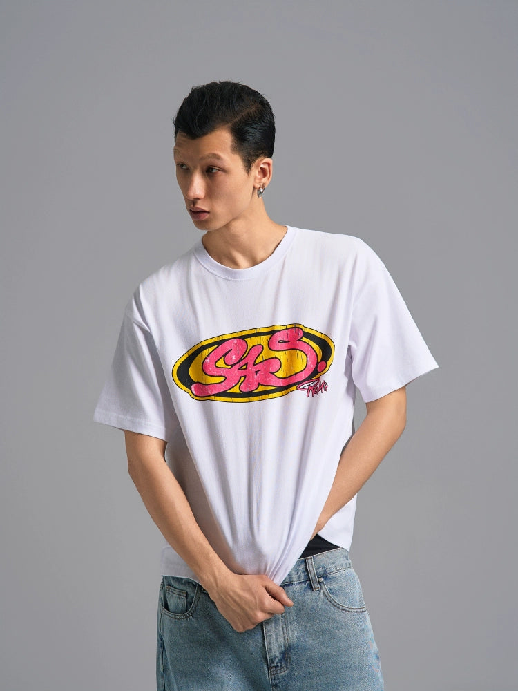 S45 Vintage Sticker Contrast Logo Print Tee | Face 3 Face