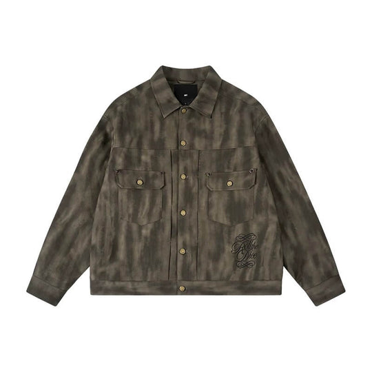 1807 ROLLTHEDICE Cat Eye Stone Embellished PU Leather Jacket | Face 3 Face