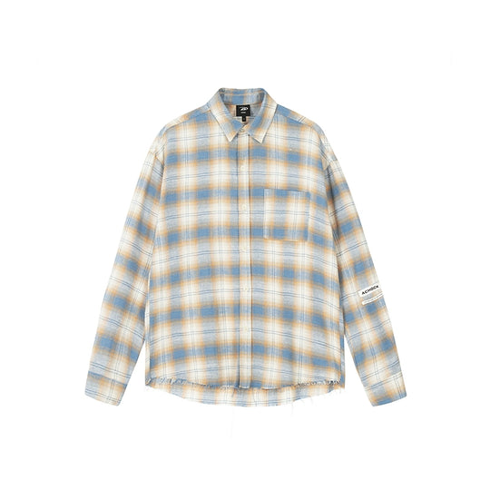 Achock Plaid Raw Hem Long Sleeved Shirt | Face 3 Face
