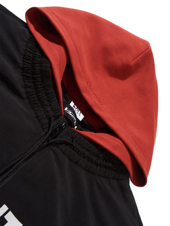 BLIND NO PLAN Colorblocked Embroidered Hooded Track Jacket | Face 3 Face