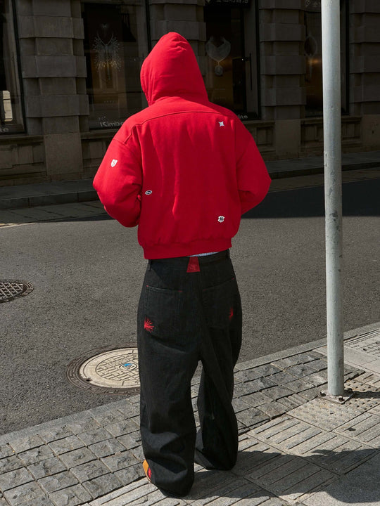 STEEPC Plaid Lined Red Hooded Jacket | Face 3 Face