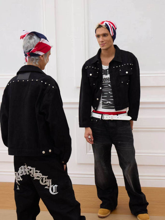 KARMANISTIC Diamond Studded Short Denim Jacket | Face 3 Face